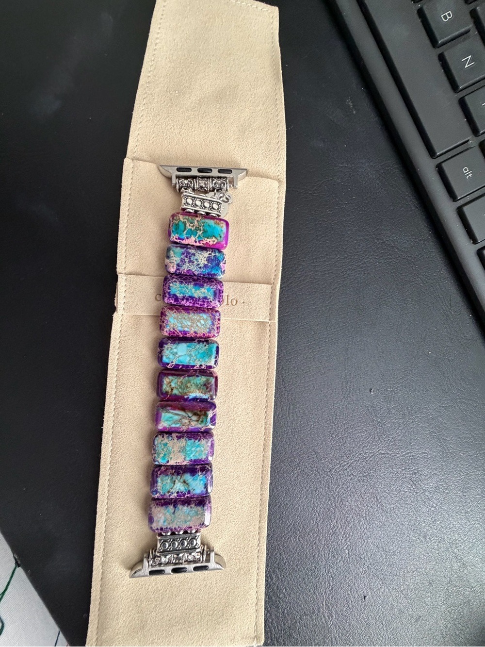 Cape Diablo Majestic Tibetan Jasper Apple Watch band - Picture 2 of 3